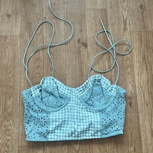 Urban Outfitters gingham cropped corset top